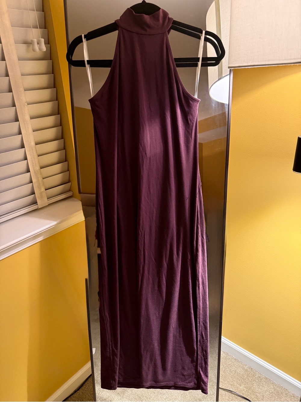 Lulu's Sleeveless Mock Neck Maxi Dress in Plum